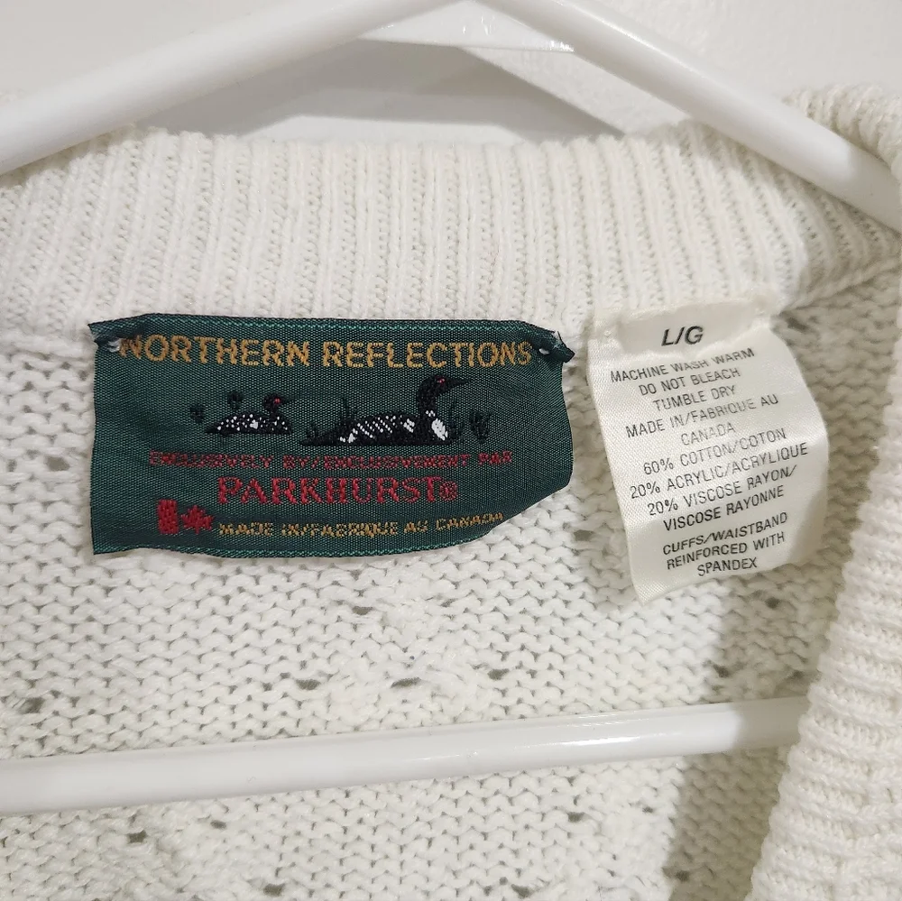 Vintage Northern Reflections By Parkhurst White Knit Cardigan - Picture 4 of 16